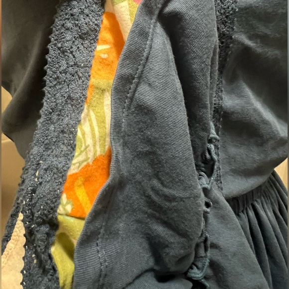 Matilda Jane Blue Sleeveless Dress with Colorful Ruffle Hem Size Small - Picture 2 of 4